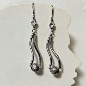 Silver color drop earrings